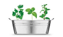 Pflanzentopf mit Kräutersäckchen