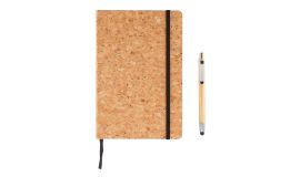 Kork A5 Notizbuch mit Bambus Stift und Stylus