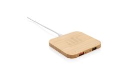 10W Wireless-Charger mit USB aus Bambus