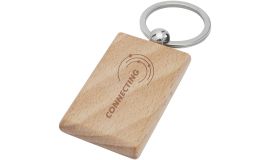 Rechteckiger Schlüsselanhänger aus Buchenholz
