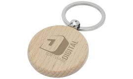 Runder Schlüsselanhänger aus Buchenholz