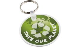 Kreisförmiger Schlüsselanhänger aus recyceltem Material
